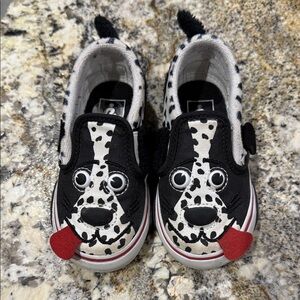 Vans Dalmatian Kids Slippers with Red Tongue